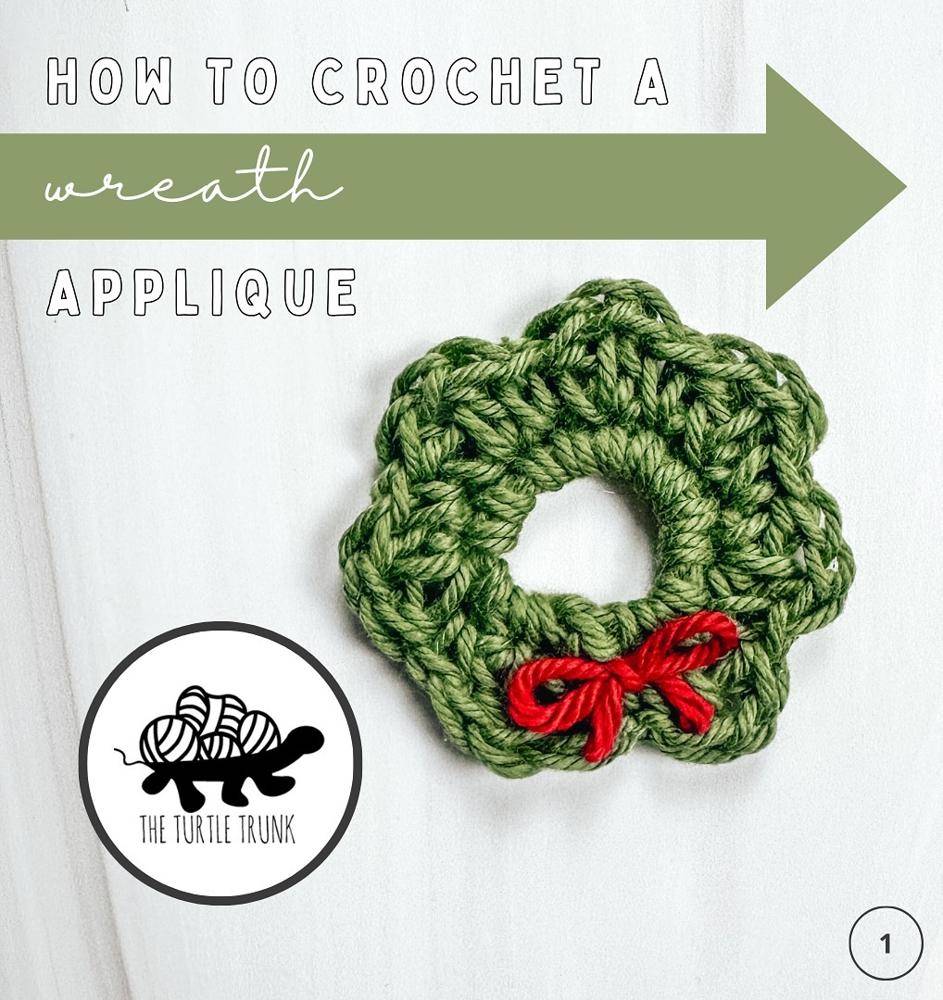 Festive Crochet Wreath Applique Craft