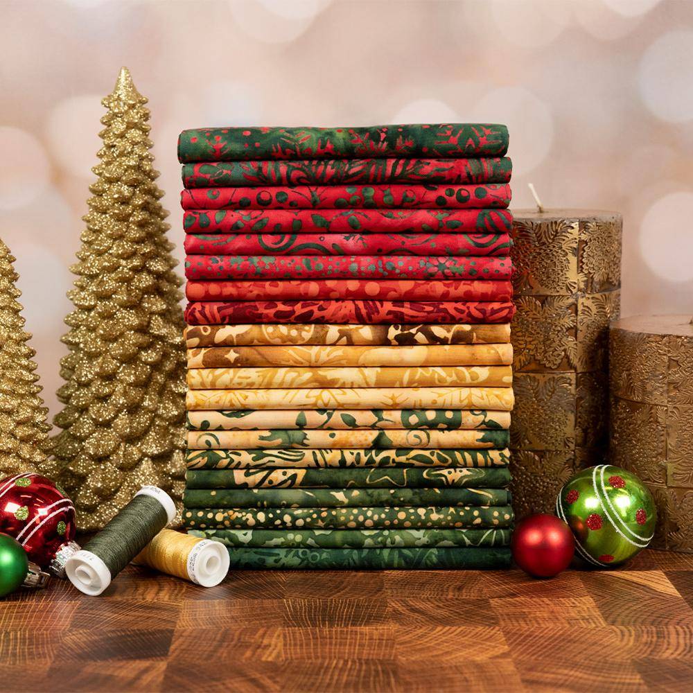 Festive Fabric Stack for Christmas Quilting Projects