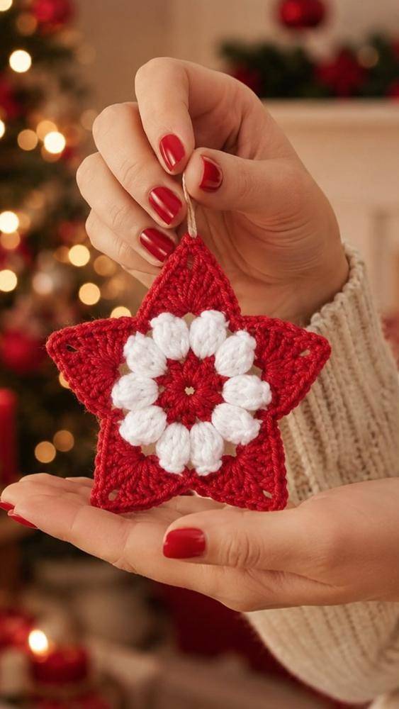 Festive Star Crochet Ornament Craft