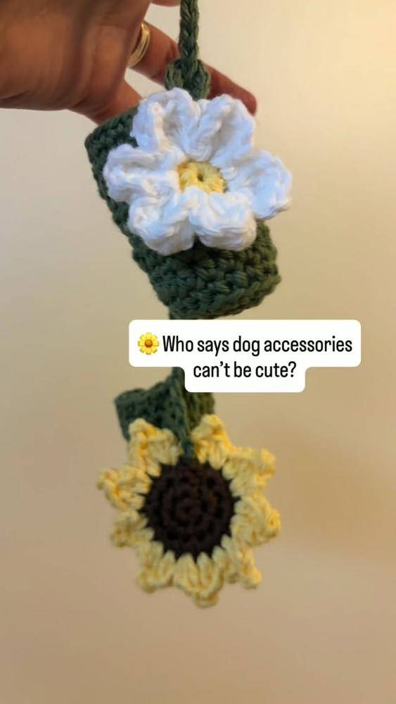 Floral Crochet Dog Poop Bag Holder Craft