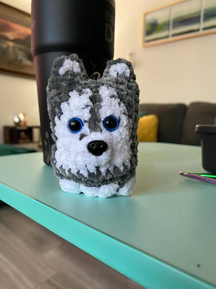 Fluffy Amigurumi Husky Toy Crochet Project