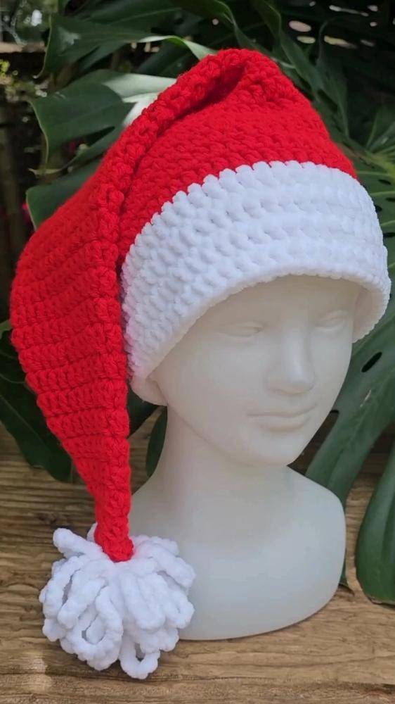 Fluffy Christmas Santa Hat Crochet Project