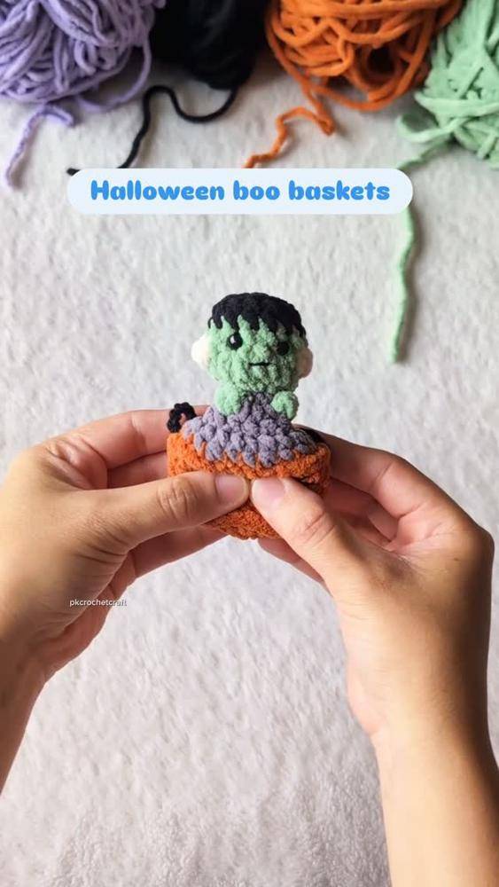 Frankenstein Amigurumi "Boo Basket" Crochet Project