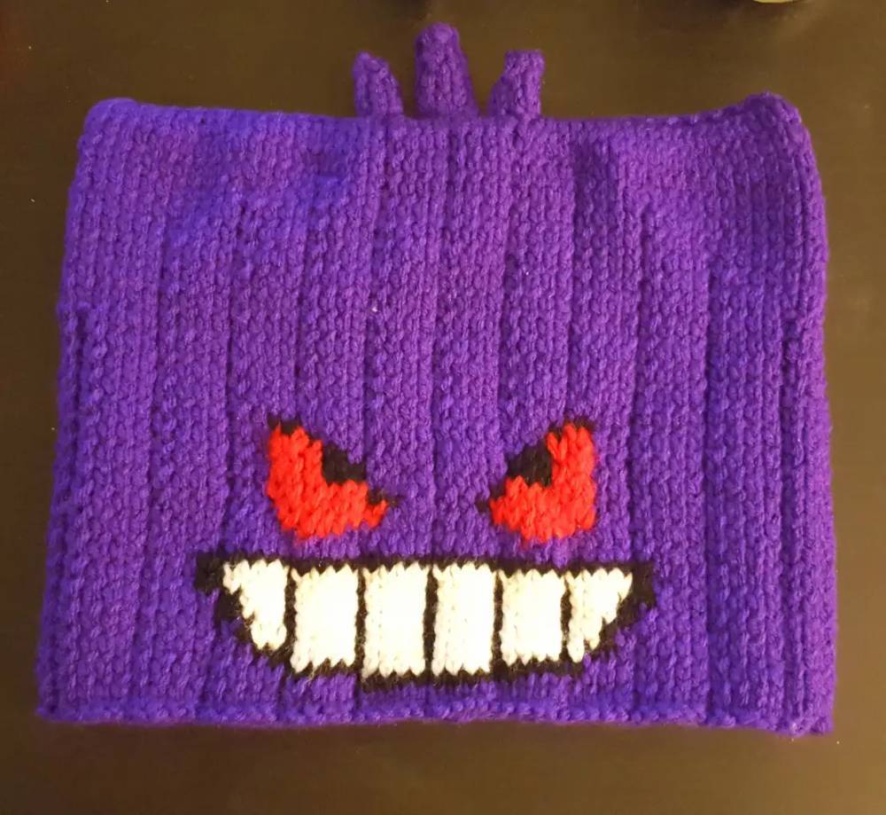 Gengar Pokemon Character Crochet Hat Project