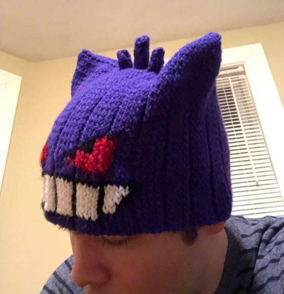 Gengar Pokemon Inspired Crochet Hat