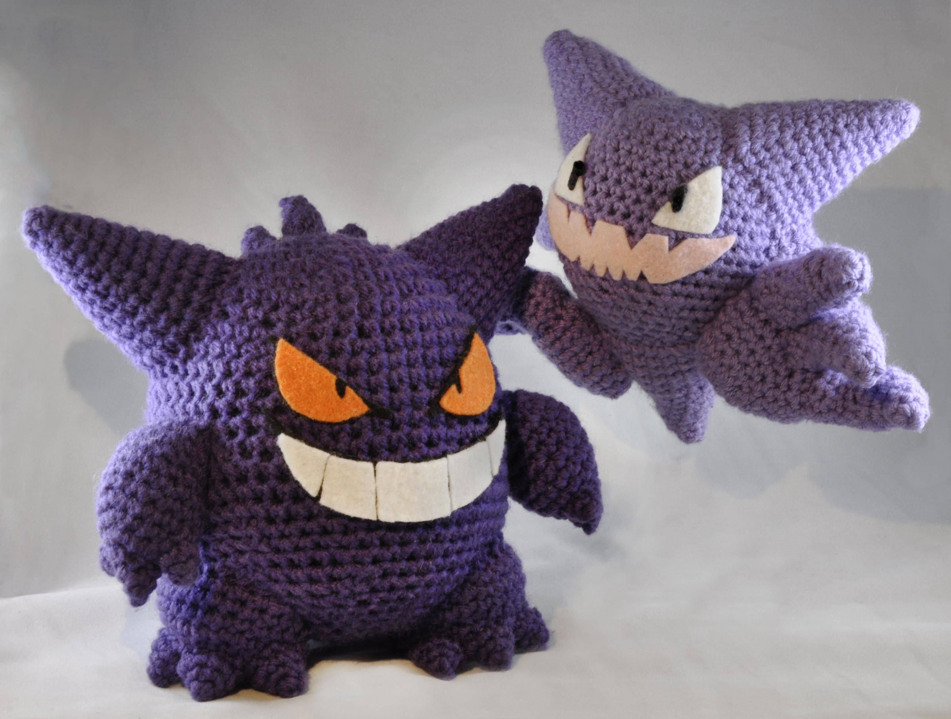 Gengar and Haunter Amigurumi Crochet Toys