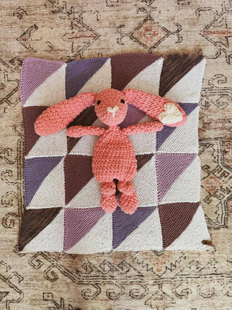 Geometric Color Block Crochet Baby Blanket