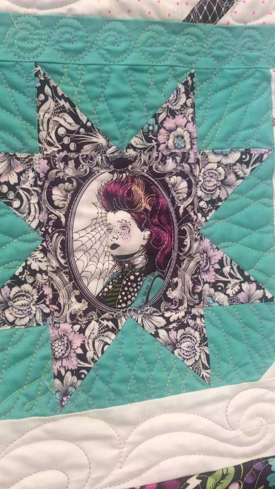 Gothic Portrait Star Block Quilt