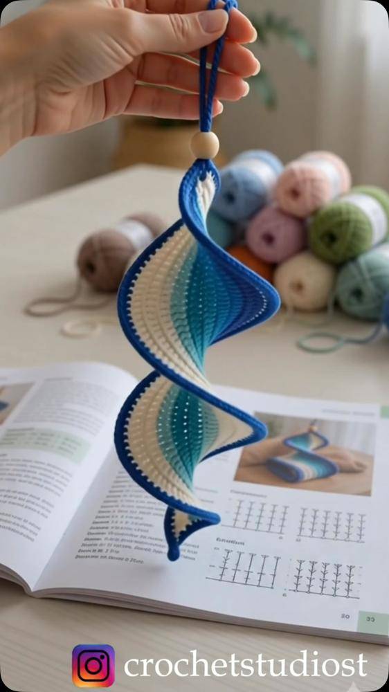 Gradient Crochet Spiral Wind Spinner