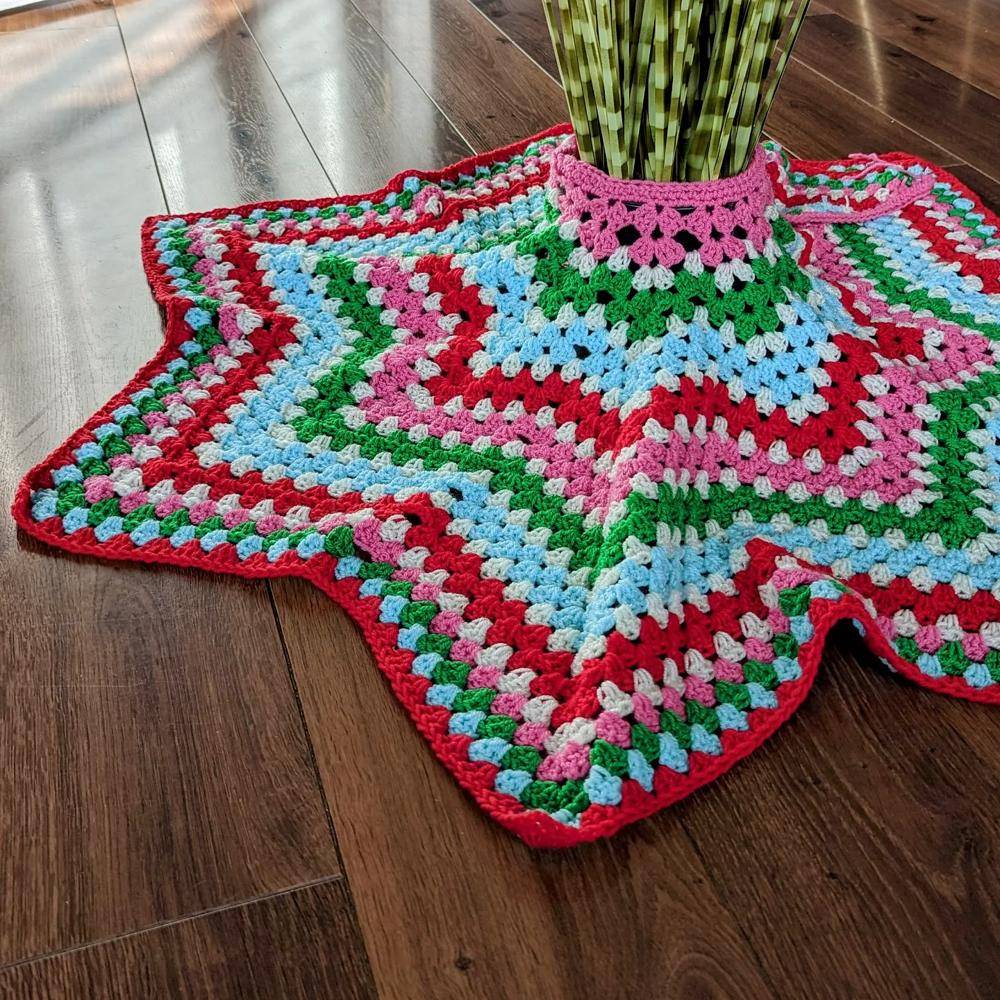 Granny Square Star Crochet Tree Skirt