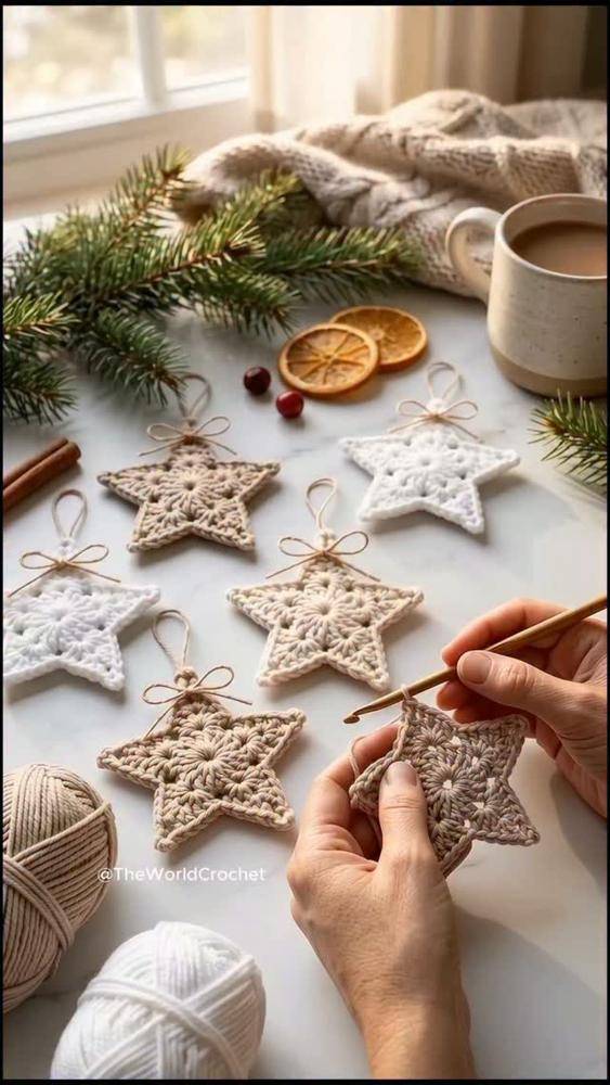 Granny Star Crochet Christmas Ornaments