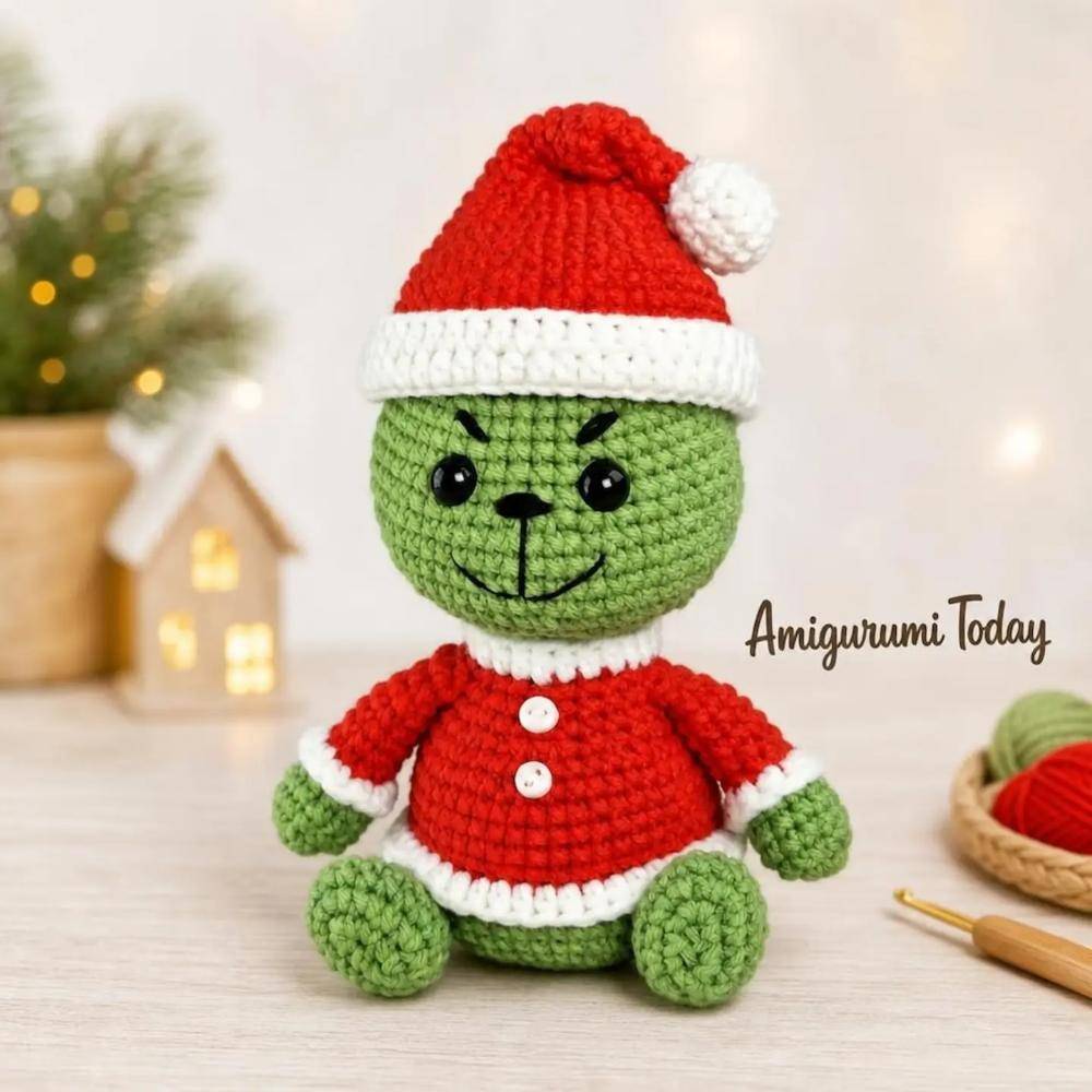 Grinch-Inspired Christmas Amigurumi Plushie