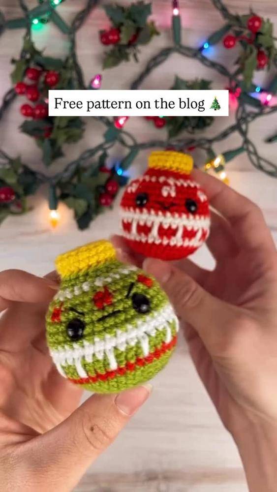 Kawaii Crochet Christmas Ornaments Project