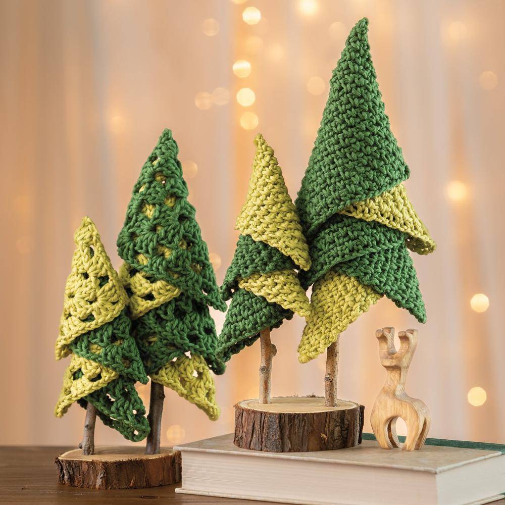 Layered Crochet Christmas Trees Decor