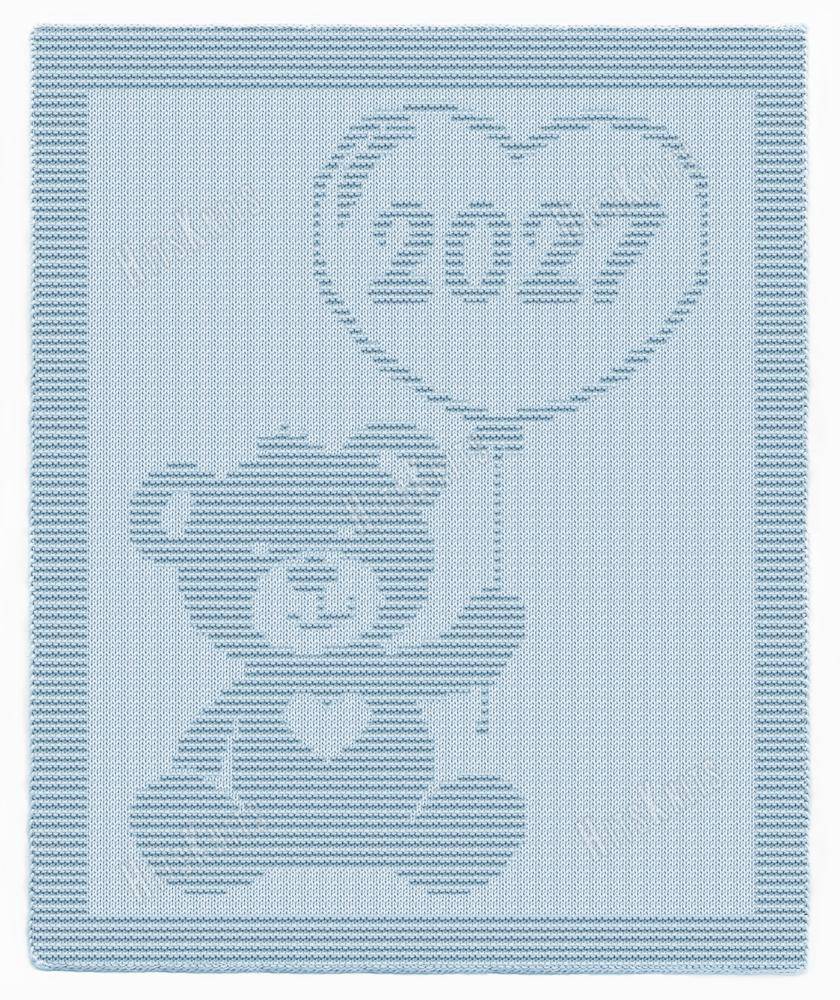 Light Blue Teddy Bear Knitting Pattern Baby Blanket
