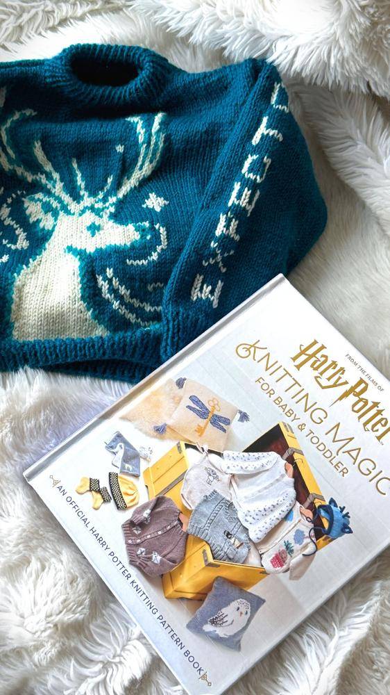Magical Stag Motif Knit Sweater