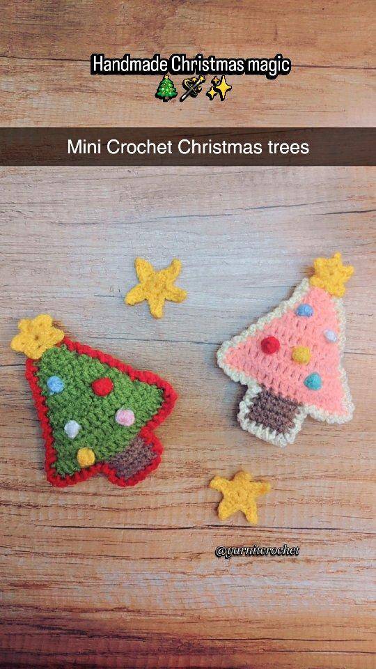 Mini Crochet Christmas Tree Ornaments