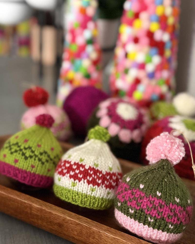 Mini Knitted Christmas Hat Ornaments
