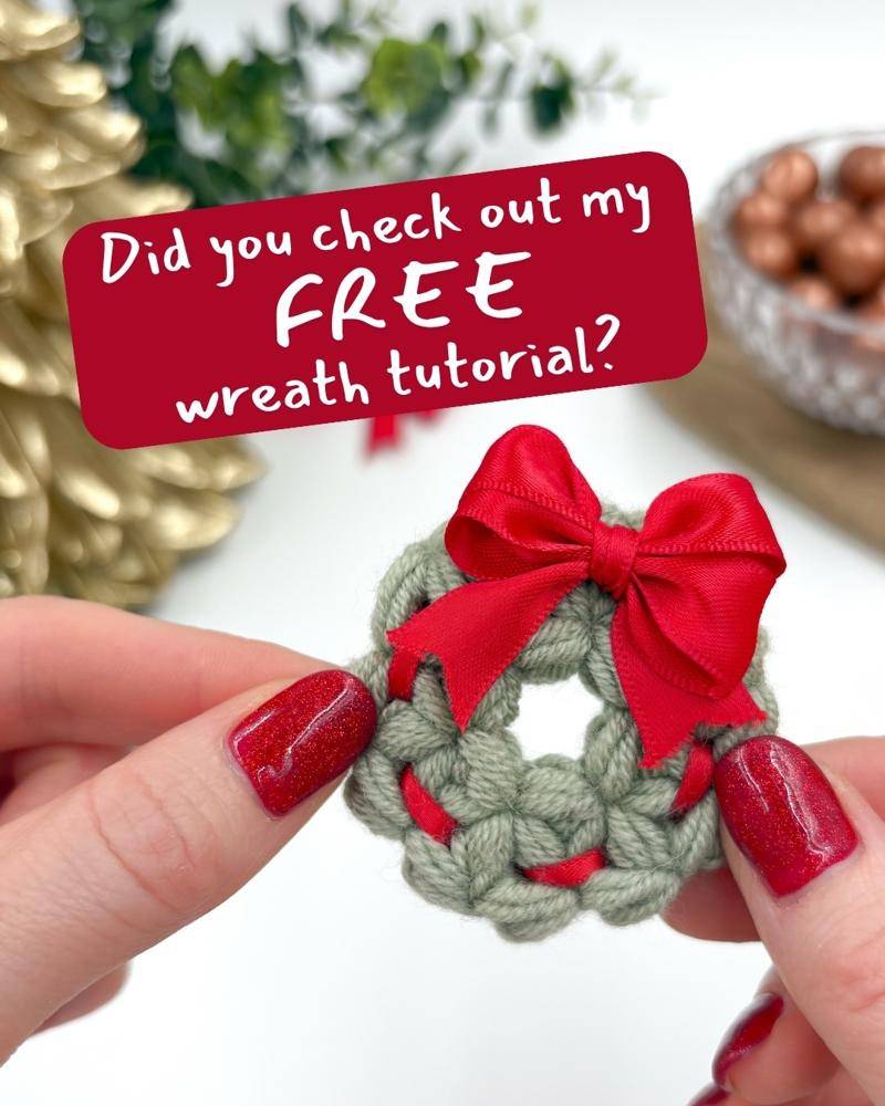 Miniature Crochet Christmas Wreath Decoration