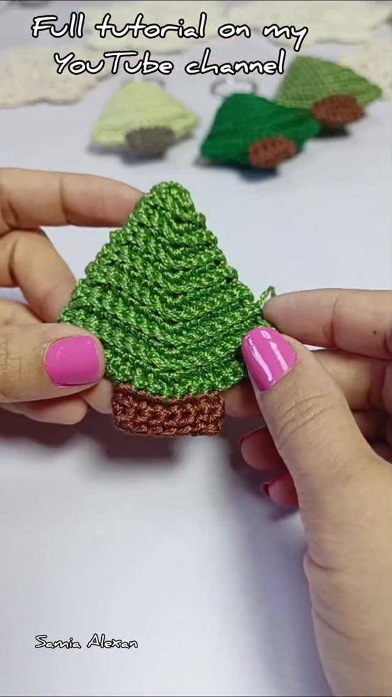 Miniature Crocheted Christmas Tree Ornament