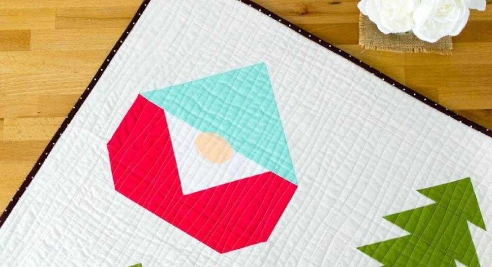 Modern Geometric Gnome Quilted Table Runner