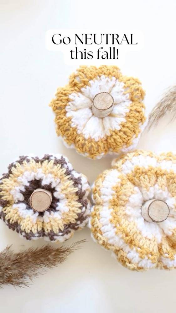 Neutral Textured Crochet Pumpkins