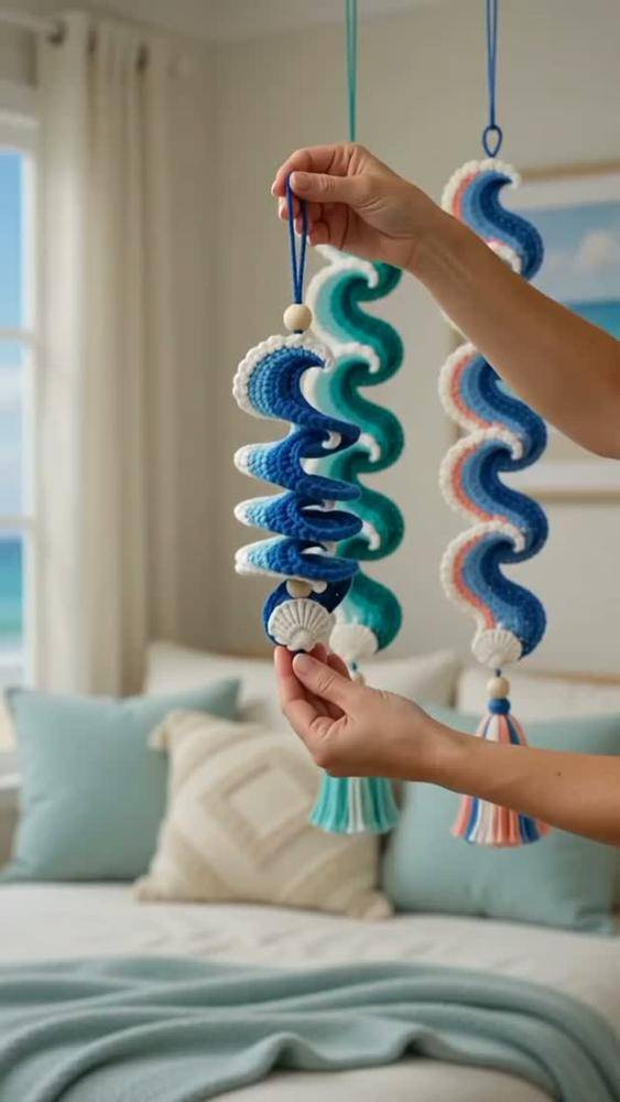 Ocean Wave Crochet Mobile