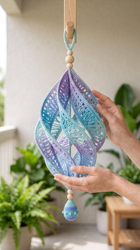 Ombre Crochet Hanging Spiral Decor