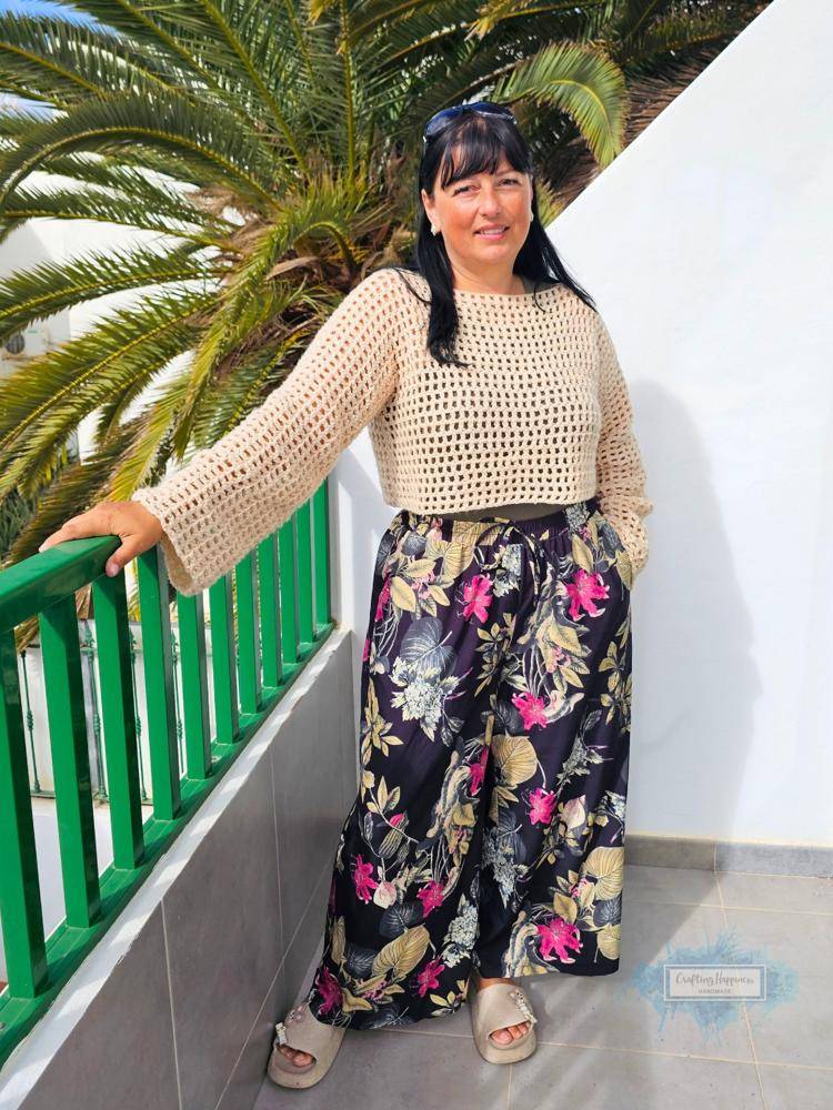 Open Weave Cropped Crochet Sweater Pattern