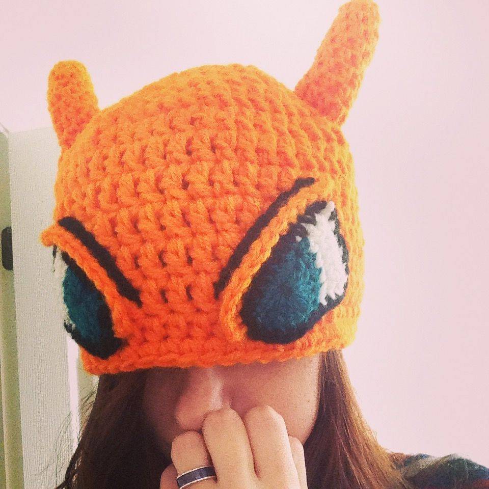 Orange Pokemon Character Crochet Hat