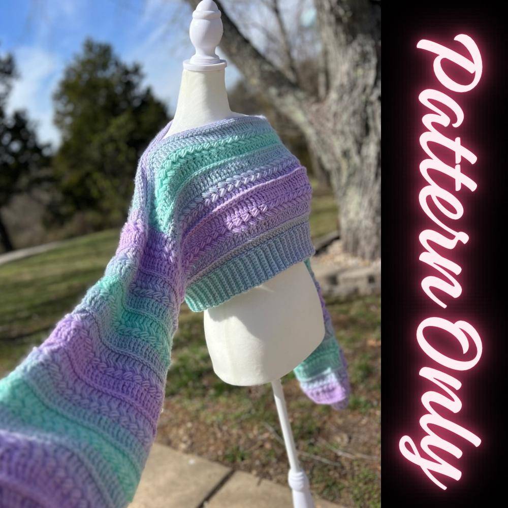 Pastel Ombre Crochet Cropped Sweater