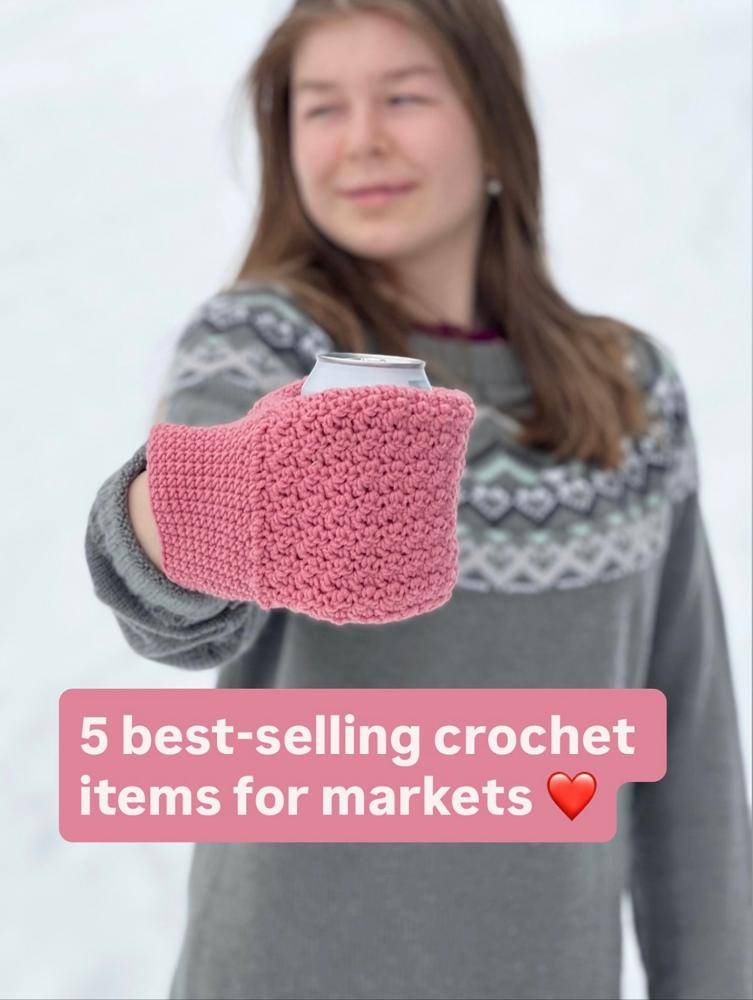 Pink Crochet Can Cozy