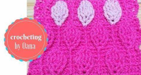 Pink Crochet Leaf Applique Pattern