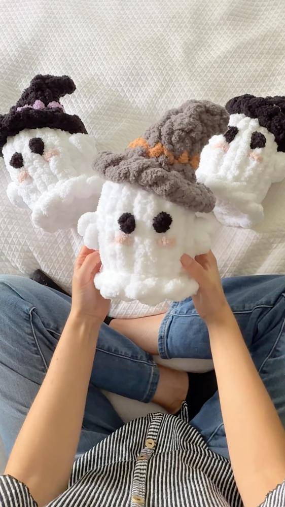 Plush Crochet Halloween Ghost Toys