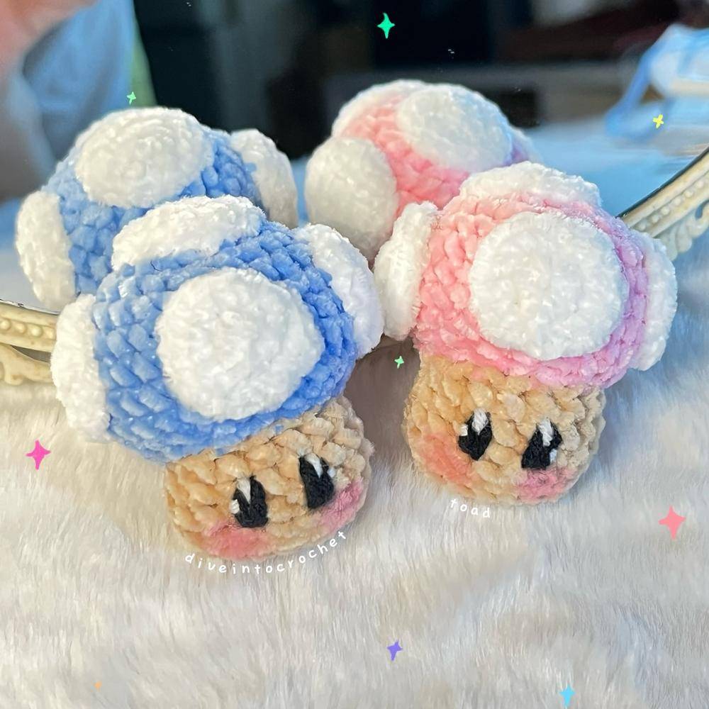 Plush Crochet Super Mushroom Amiibo Pals