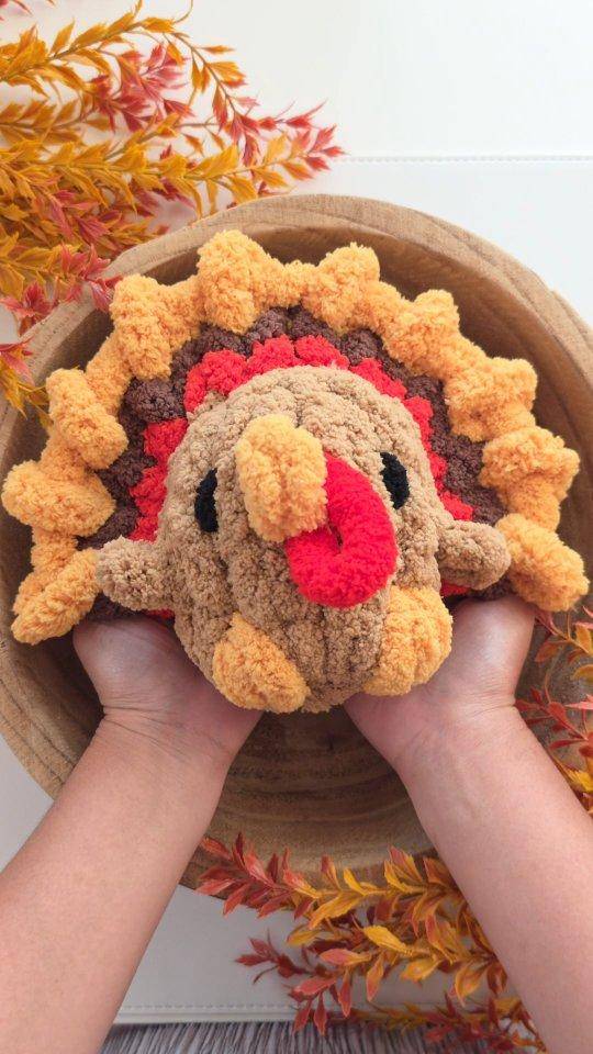 Plush Crochet Turkey Amigurumi Decor