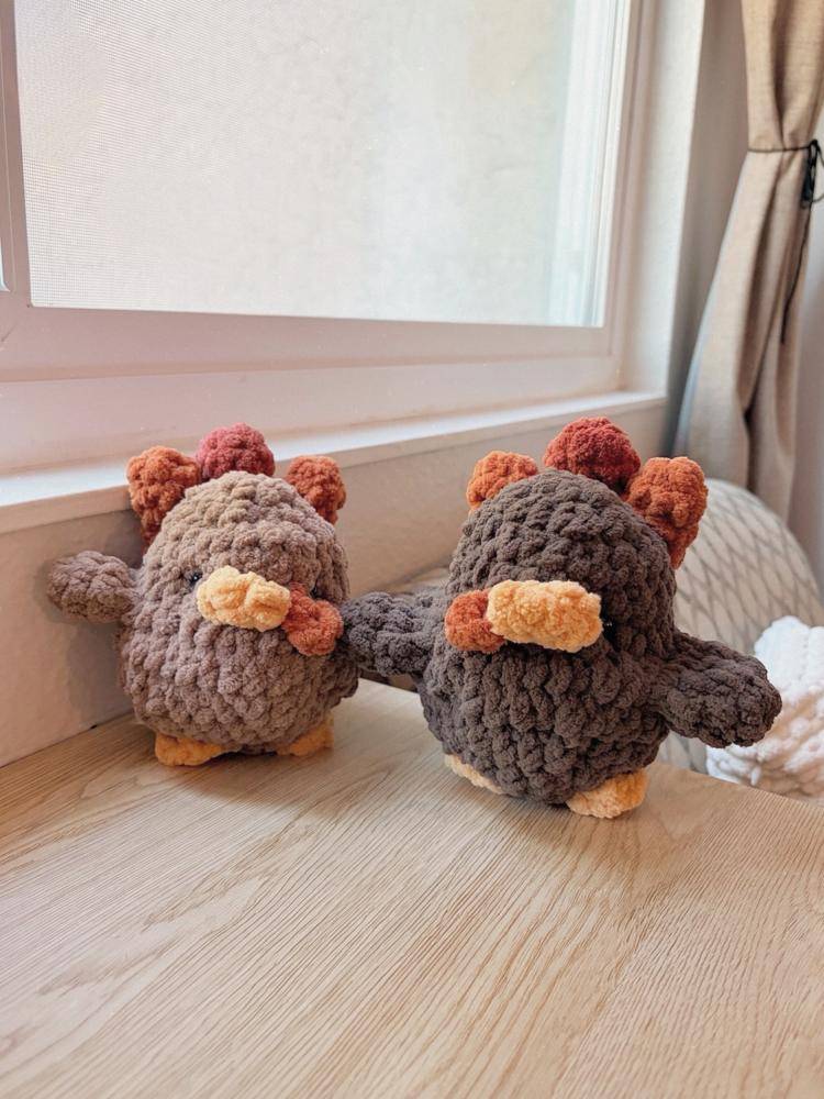 Plush Crochet Turkey Amigurumi Duo