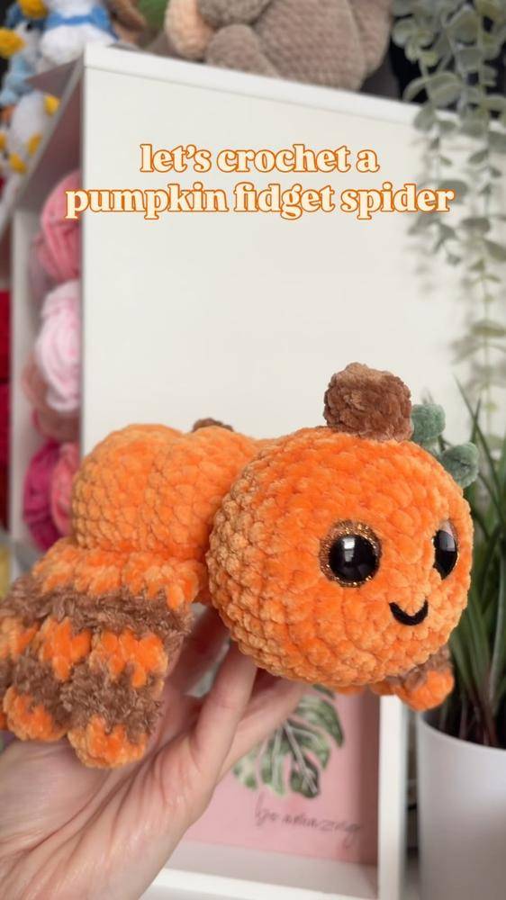 Pumpkin Spider Crochet Fidget Toy