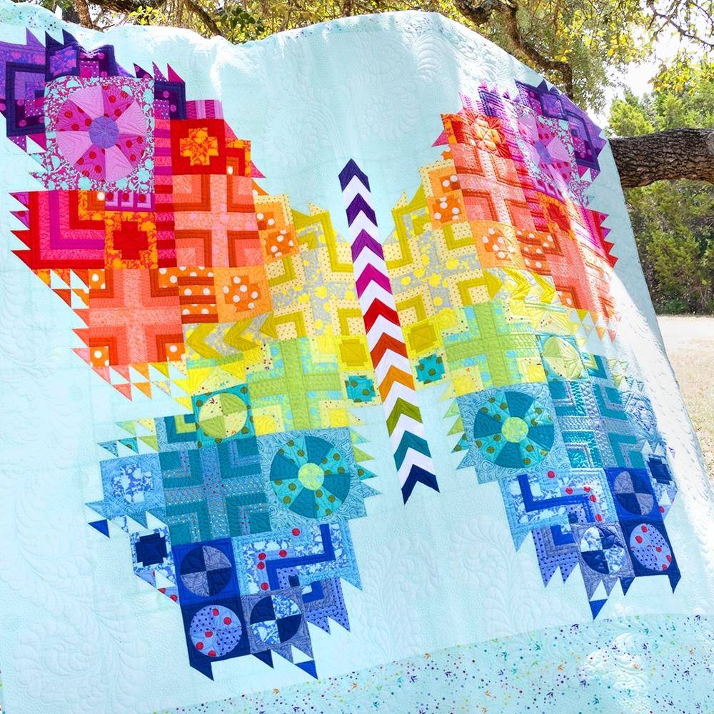 Rainbow Butterfly Patchwork Quilt Project
