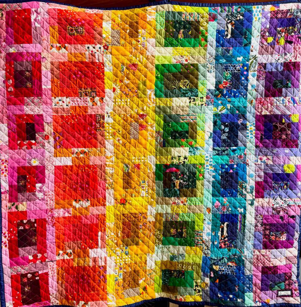 Rainbow Log Cabin Quilt Project