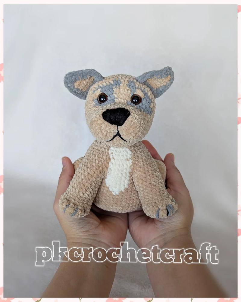 Realistic Chenille Yarn Dog Amigurumi Crochet Project
