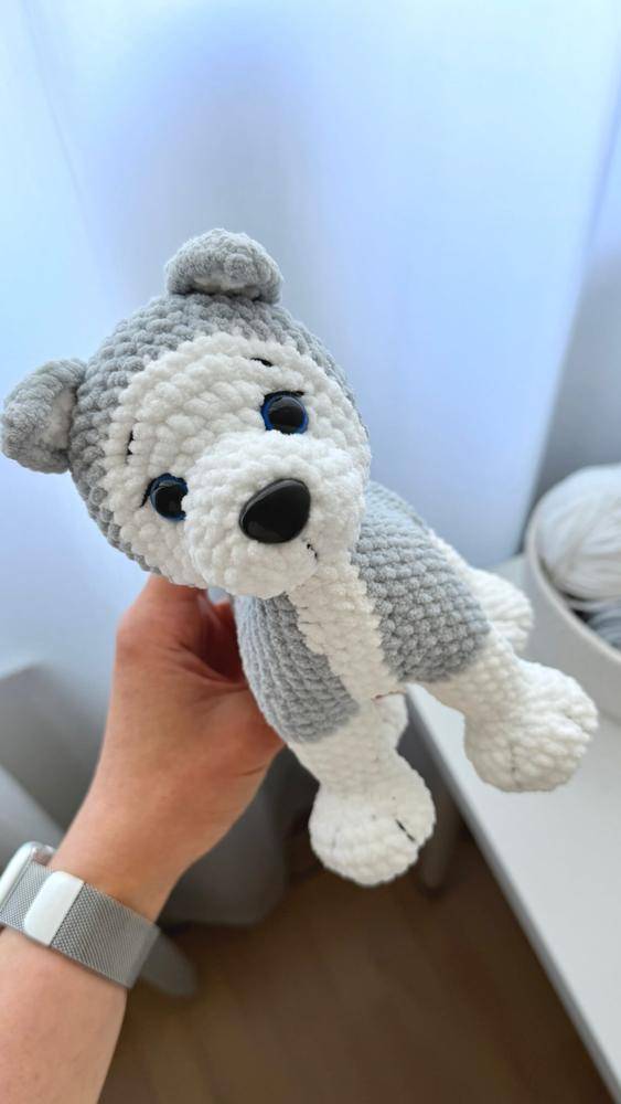 Realistic Crochet Husky Amigurumi Toy
