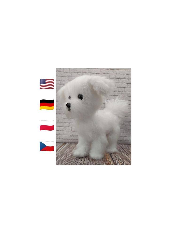 Realistic White Maltese Crochet Dog Amigurumi