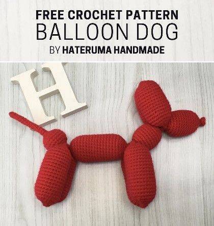 Red Crochet Balloon Dog Amigurumi