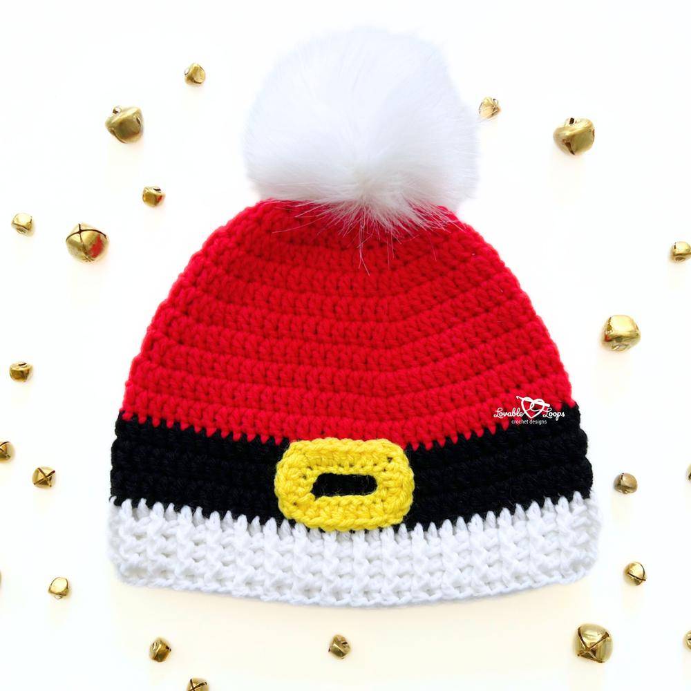 Santa Hat Crochet Christmas Ornament