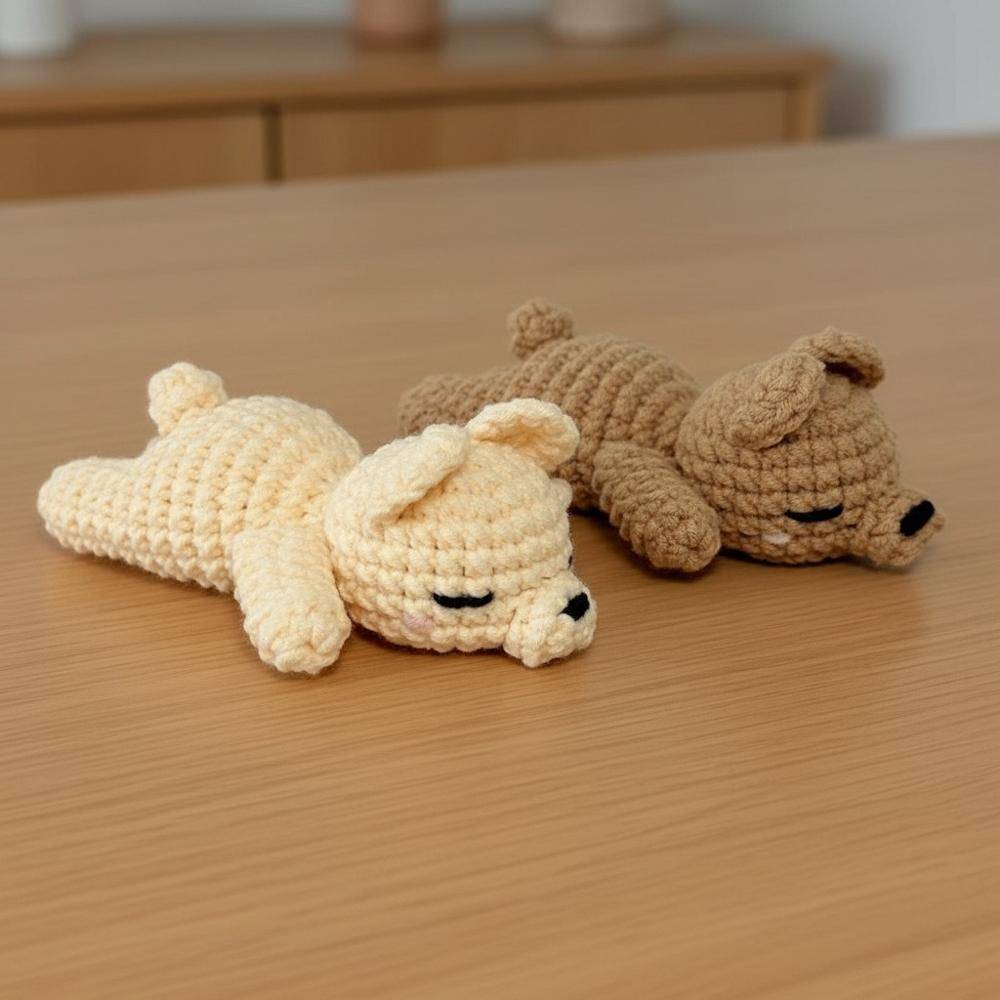 Sleeping Puppy Amigurumi Crochet Plushie