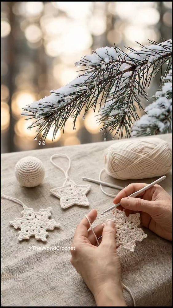 Snowflake & Star Crochet Ornaments