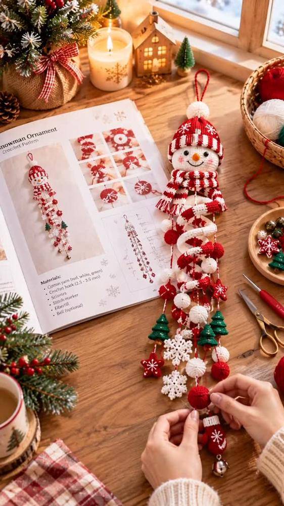 Snowman Christmas Tree Ornament Garland