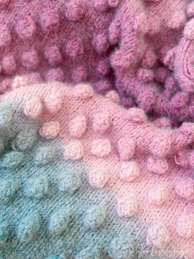 Soft Bobble Knit Baby Blanket Project