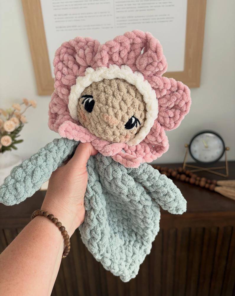 Soft Crochet Flower Lovey for Babies